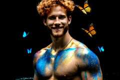 Abstract Male Art Ai Photos of Beautiful Men Enveloped by Colors