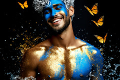 Abstract Male Art Ai Photos of Beautiful Men Enveloped by Colors