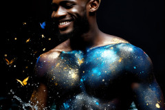 Abstract Male Art Ai Photos of Beautiful Men Enveloped by Colors