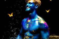 Abstract Male Art Ai Photos of Beautiful Men Enveloped by Colors