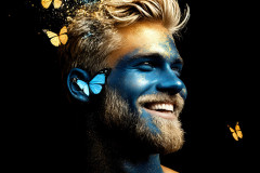 Abstract Male Art Ai Photos of Beautiful Men Enveloped by Colors