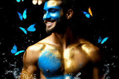 Abstract Male Art Ai Photos of Beautiful Men Enveloped by Colors