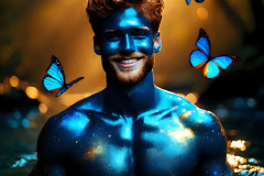 Abstract Male Art Ai Photos of Beautiful Men Enveloped by Colors