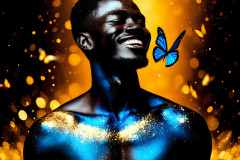 Abstract Male Art Ai Photos of Beautiful Men Enveloped by Colors