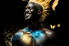 Abstract Male Art Ai Photos of Beautiful Men Enveloped by Colors