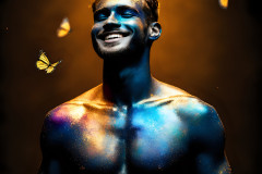 Abstract Male Art Ai Photos of Beautiful Men Enveloped by Colors
