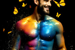 Abstract Male Art Ai Photos of Beautiful Men Enveloped by Colors