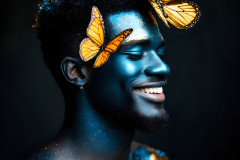 Abstract Male Art Ai Photos of Beautiful Men Enveloped by Colors