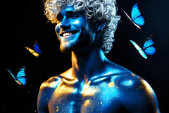 Abstract Male Art Ai Photos of Beautiful Men Enveloped by Colors