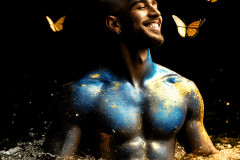 Abstract Male Art Ai Photos of Beautiful Men Enveloped by Colors