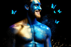 Abstract Male Art Ai Photos of Beautiful Men Enveloped by Colors