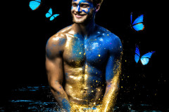 Abstract Male Art Ai Photos of Beautiful Men Enveloped by Colors