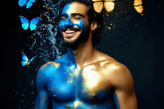 Abstract Male Art Ai Photos of Beautiful Men Enveloped by Colors
