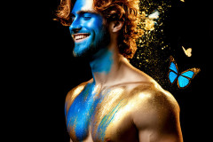 Abstract Male Art Ai Photos of Beautiful Men Enveloped by Colors