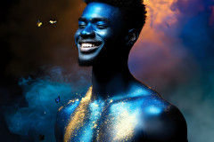 Abstract Male Art Ai Photos of Beautiful Men Enveloped by Colors