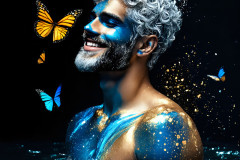 Abstract Male Art Ai Photos of Beautiful Men Enveloped by Colors