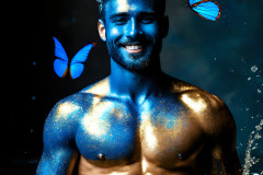 Abstract Male Art Ai Photos of Beautiful Men Enveloped by Colors