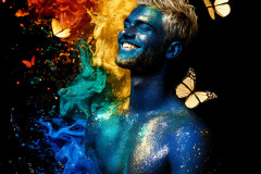 Abstract Male Art Ai Photos of Beautiful Men Enveloped by Colors