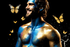 Abstract Male Art Ai Photos of Beautiful Men Enveloped by Colors