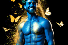 Abstract Male Art Ai Photos of Beautiful Men Enveloped by Colors