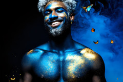 Abstract Male Art Ai Photos of Beautiful Men Enveloped by Colors