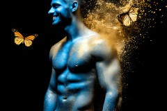 Abstract Male Art Ai Photos of Beautiful Men Enveloped by Colors