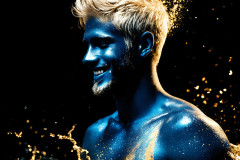 Abstract Male Art Ai Photos of Beautiful Men Enveloped by Colors
