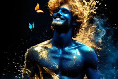 Abstract Male Art Ai Photos of Beautiful Men Enveloped by Colors