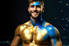 Abstract Male Art Ai Photos of Beautiful Men Enveloped by Colors