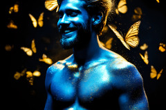 Abstract Male Art Ai Photos of Beautiful Men Enveloped by Colors