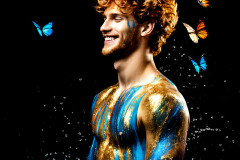 Abstract Male Art Ai Photos of Beautiful Men Enveloped by Colors