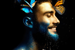 Abstract Male Art Ai Photos of Beautiful Men Enveloped by Colors