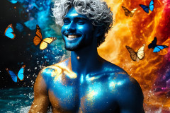 Abstract Male Art Ai Photos of Beautiful Men Enveloped by Colors