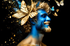 Abstract Male Art Ai Photos of Beautiful Men Enveloped by Colors