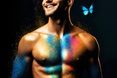Abstract Male Art Ai Photos of Beautiful Men Enveloped by Colors