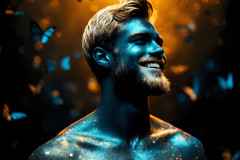 Abstract Male Art Ai Photos of Beautiful Men Enveloped by Colors