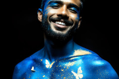 Abstract Male Art Ai Photos of Beautiful Men Enveloped by Colors