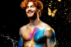 Abstract Male Art Ai Photos of Beautiful Men Enveloped by Colors