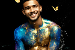 Abstract Male Art Ai Photos of Beautiful Men Enveloped by Colors