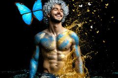 Abstract Male Art Ai Photos of Beautiful Men Enveloped by Colors