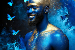 Abstract Male Art Ai Photos of Beautiful Men Enveloped by Colors