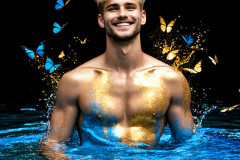 Abstract Male Art Ai Photos of Beautiful Men Enveloped by Colors