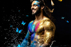 Abstract Male Art Ai Photos of Beautiful Men Enveloped by Colors