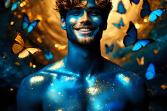 Abstract Male Art Ai Photos of Beautiful Men Enveloped by Colors