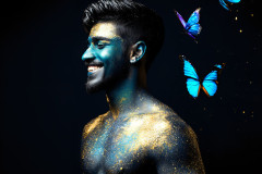 Abstract Male Art Ai Photos of Beautiful Men Enveloped by Colors