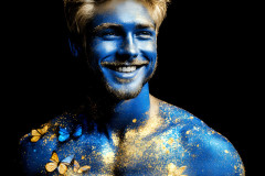 Abstract Male Art Ai Photos of Beautiful Men Enveloped by Colors