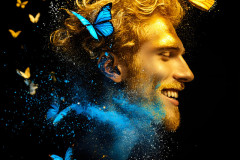 Abstract Male Art Ai Photos of Beautiful Men Enveloped by Colors