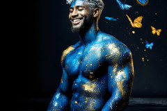 Abstract Male Art Ai Photos of Beautiful Men Enveloped by Colors