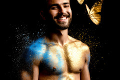 Abstract Male Art Ai Photos of Beautiful Men Enveloped by Colors