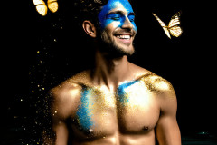 Abstract Male Art Ai Photos of Beautiful Men Enveloped by Colors